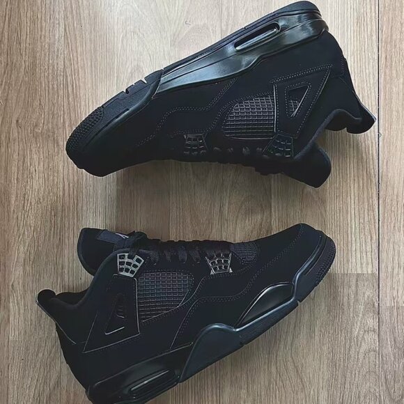 Men's Air Jordan 4 Retro 'Black Cat' Black Anthracite - Authentic Brand New - Picture 2 of 5